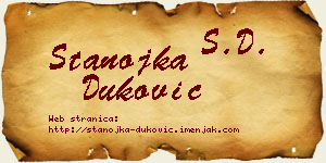 Stanojka Duković vizit kartica